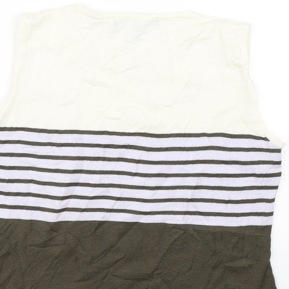 Autonomy Womens Brown Striped  Basic Tank Size 12