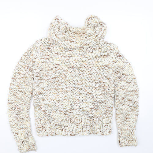 Republic Womens Beige  Knit Full Zip Jumper Size XS