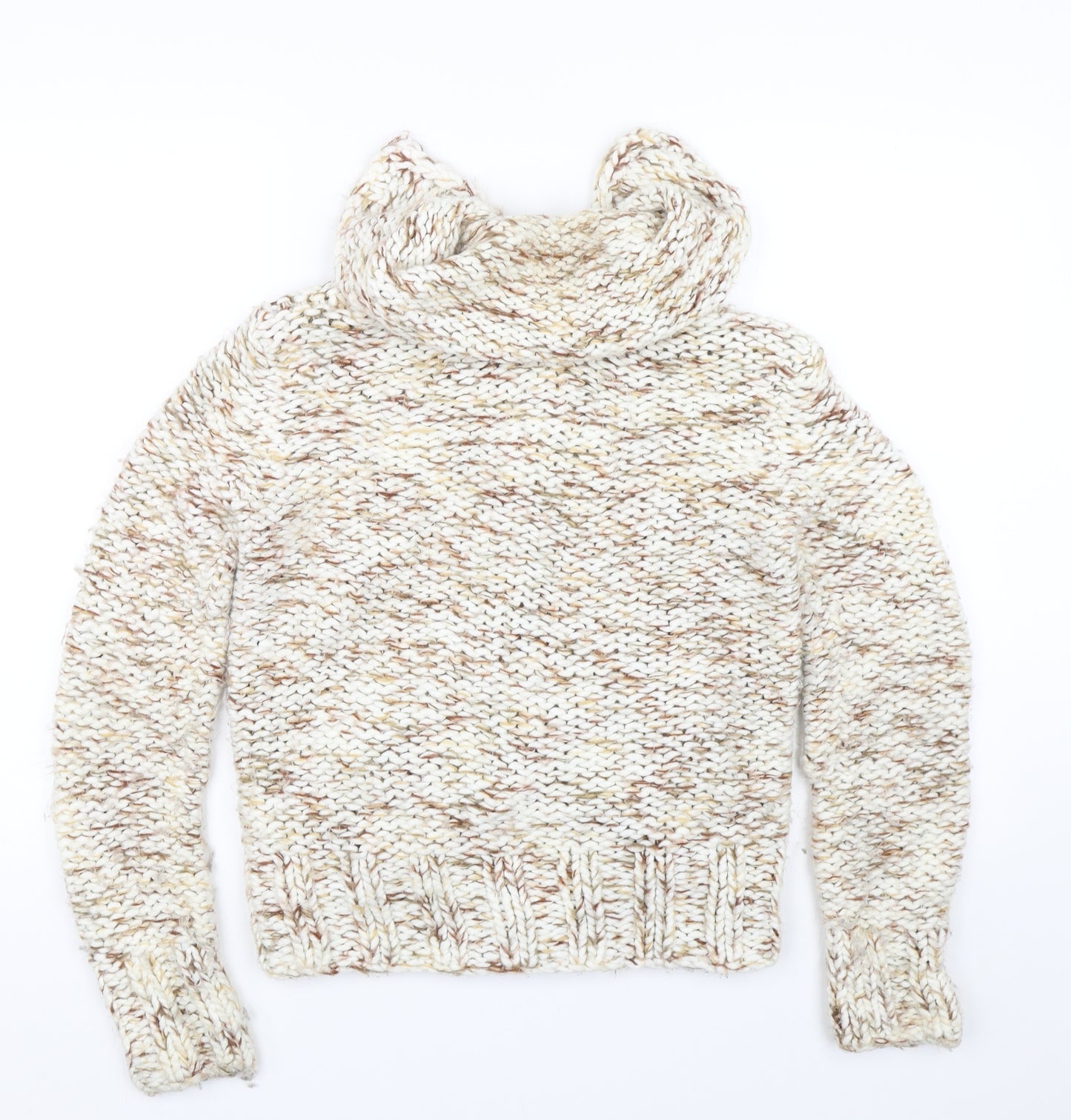 Republic Womens Beige  Knit Full Zip Jumper Size XS