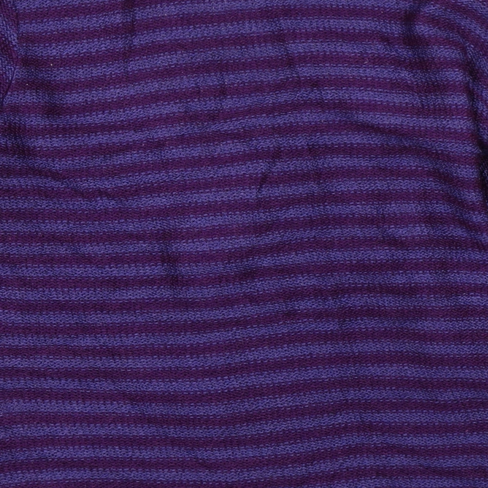 Per Una Womens Purple Striped  Cardigan Jumper Size L