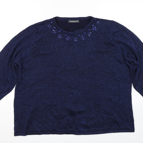 Bonmarché Womens Blue   Pullover Jumper Size XL
