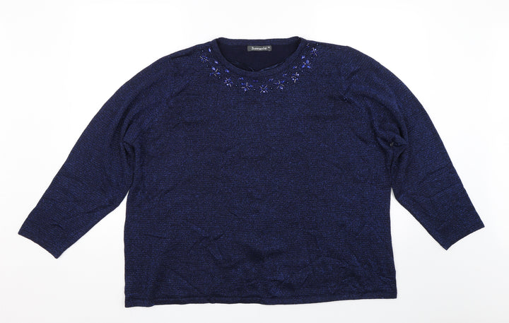 Bonmarché Womens Blue   Pullover Jumper Size XL
