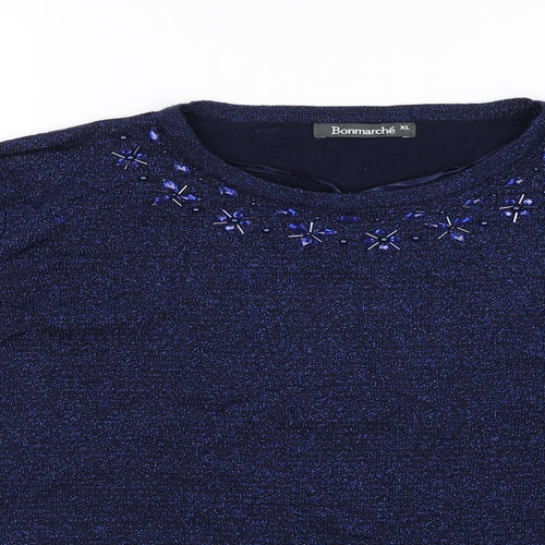 Bonmarché Womens Blue   Pullover Jumper Size XL