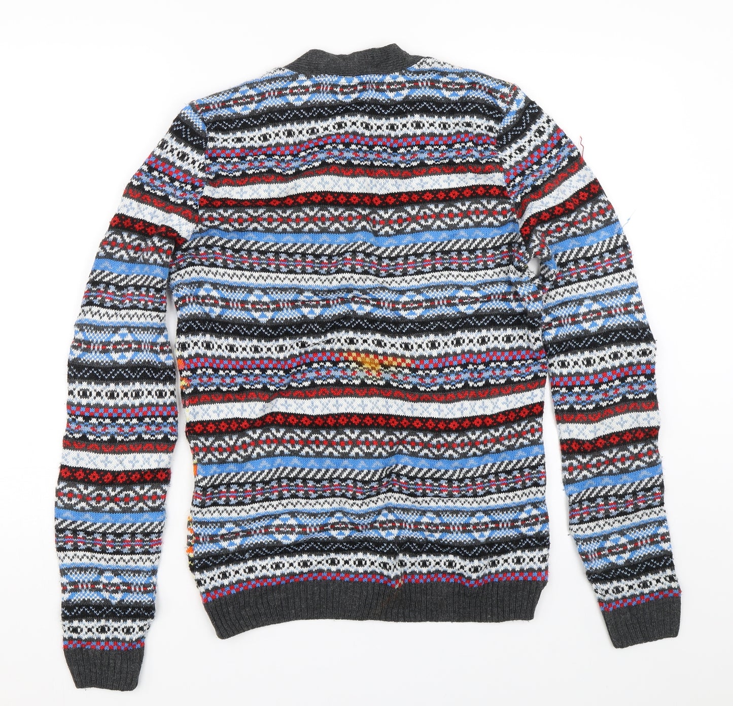 New look  Mens Multicoloured Argyle/Diamond Knit Cardigan Jumper Size S