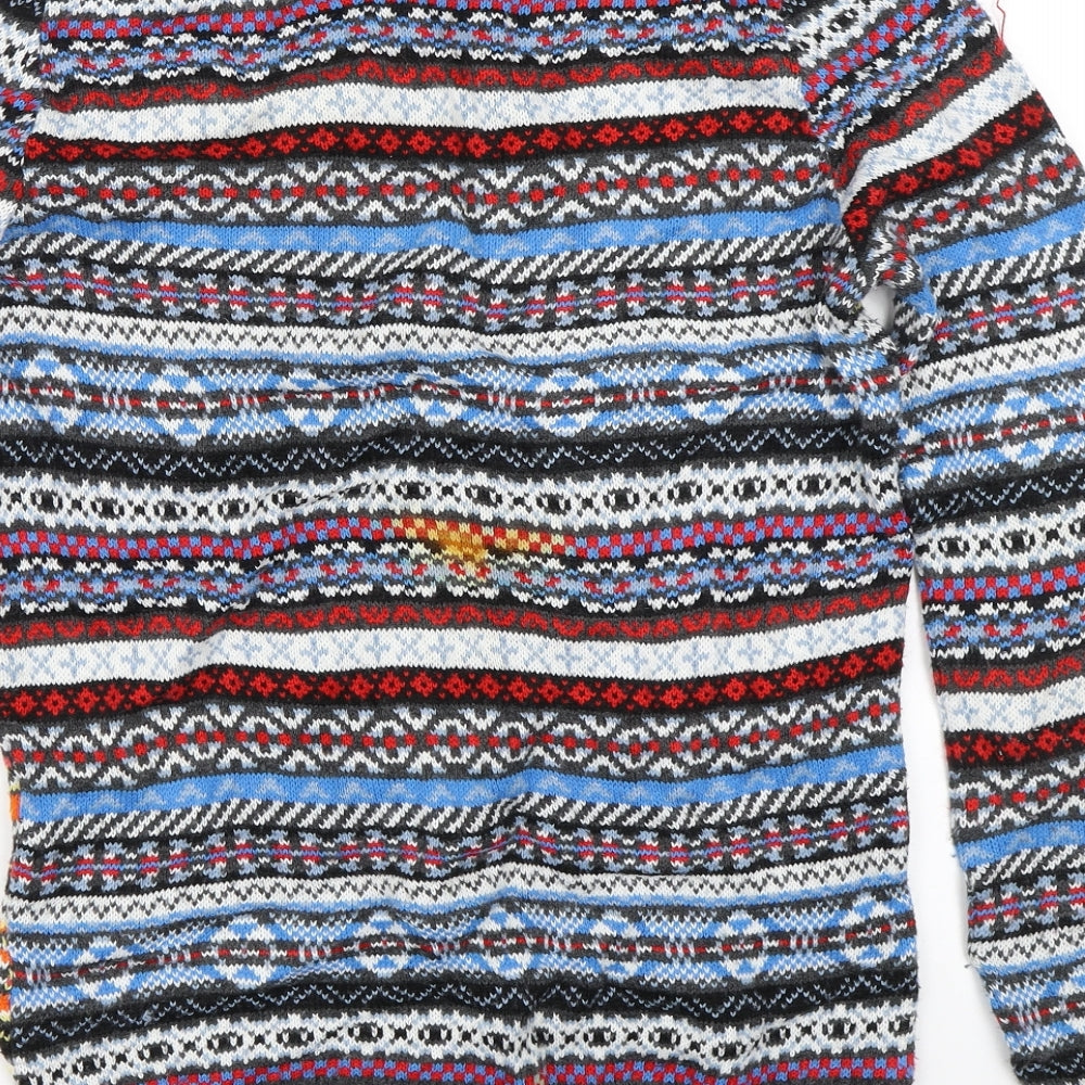 New look  Mens Multicoloured Argyle/Diamond Knit Cardigan Jumper Size S