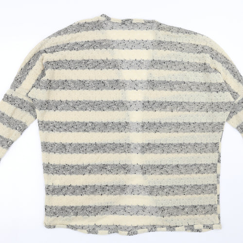 Primark Womens Beige Striped  Cardigan Jumper Size M