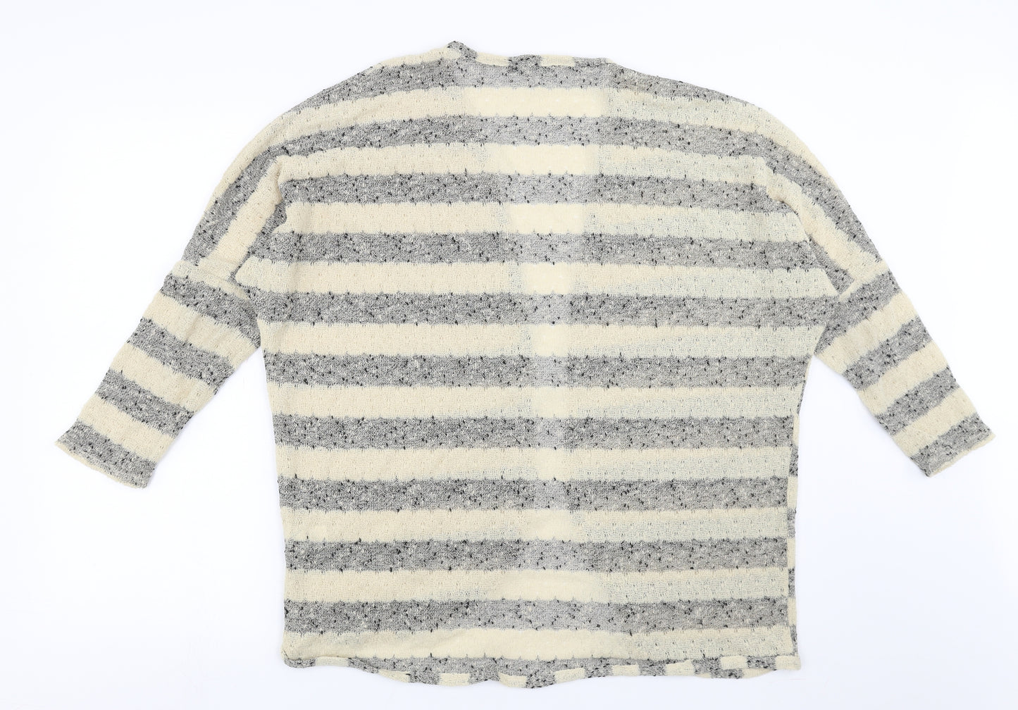 Primark Womens Beige Striped  Cardigan Jumper Size M
