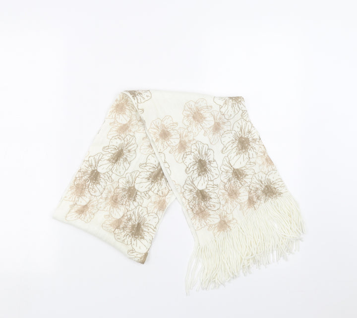 Preworn Womens Ivory Floral   Scarf