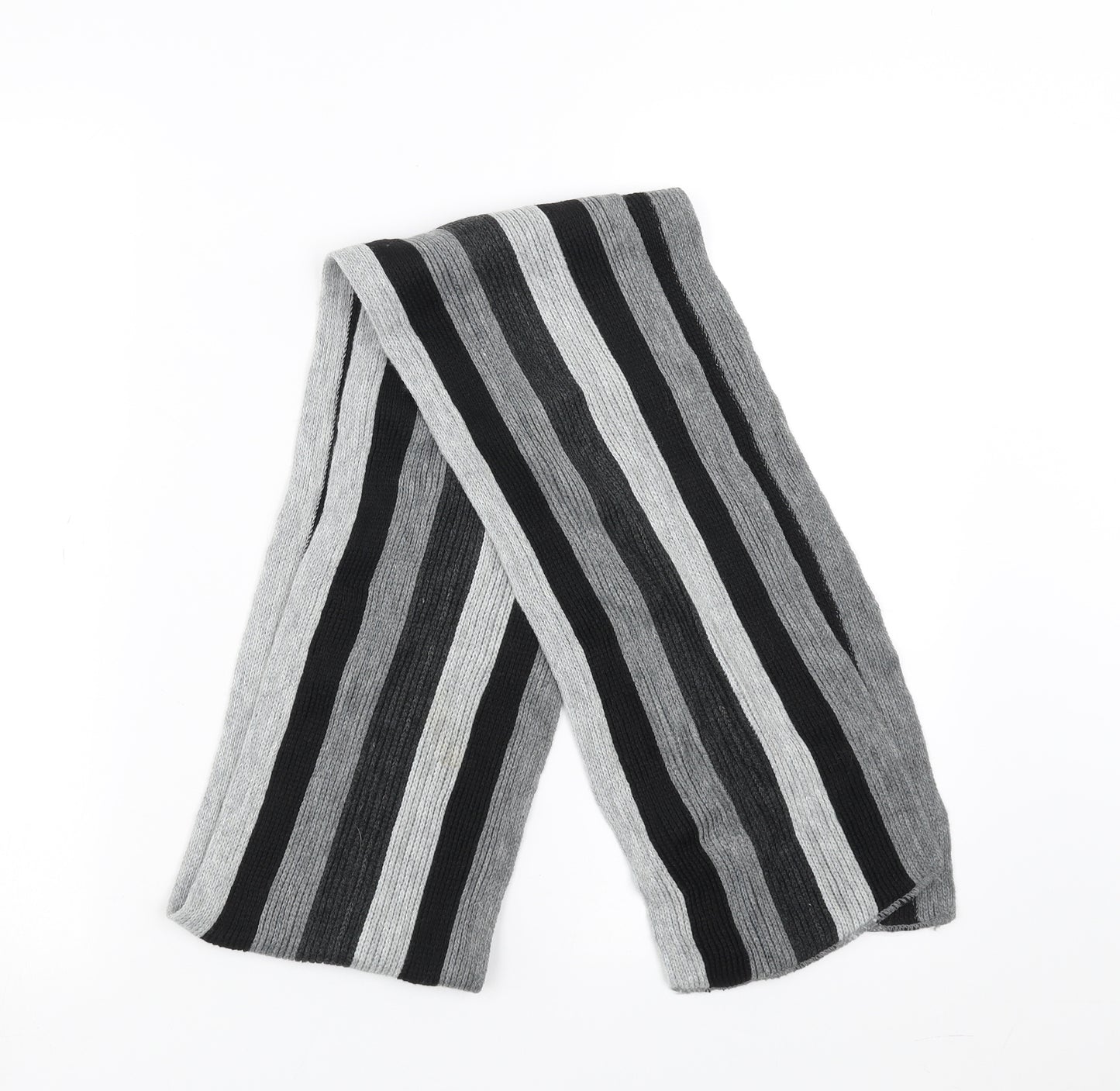 Preworn Unisex Grey Striped   Scarf