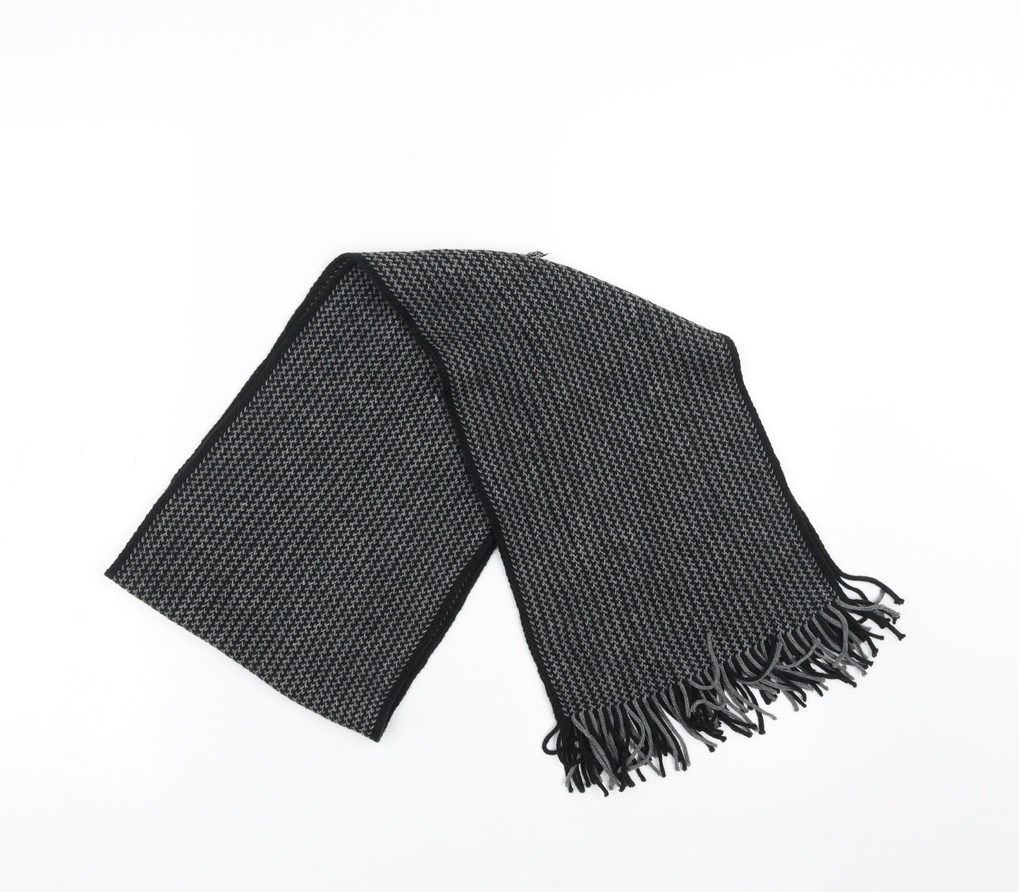 Original Esquire Mens Black Geometric Knit Scarf  One Size