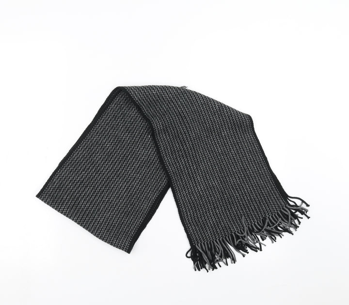 Original Esquire Mens Black Geometric Knit Scarf One Size