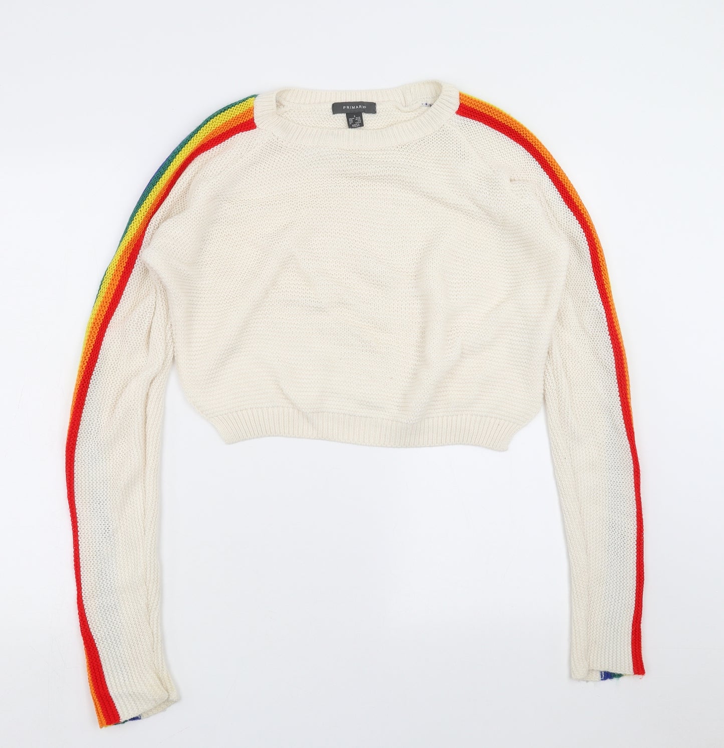 Primark Womens Ivory  Knit Pullover Jumper Size S  - Cropped