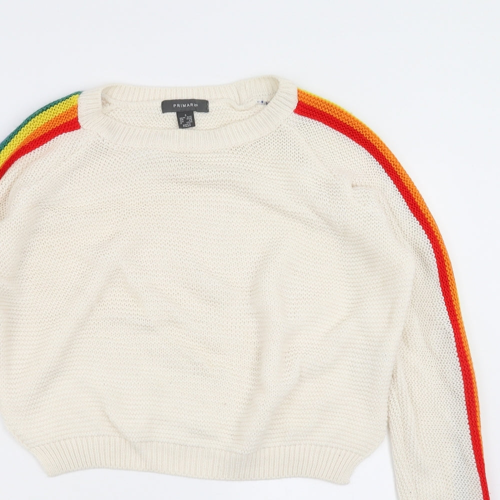 Primark Womens Ivory  Knit Pullover Jumper Size S  - Cropped