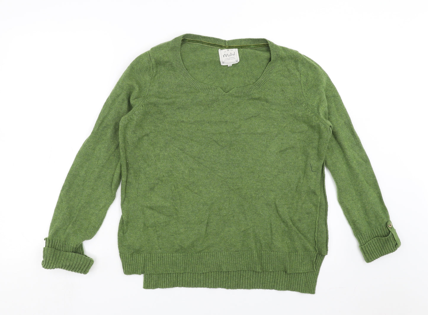 Mistral Womens Green  Knit Pullover Jumper Size 16