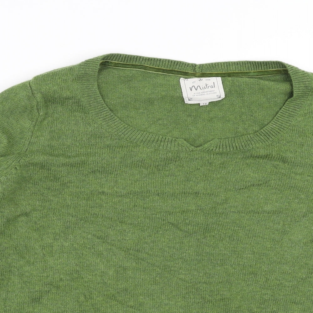 Mistral Womens Green  Knit Pullover Jumper Size 16