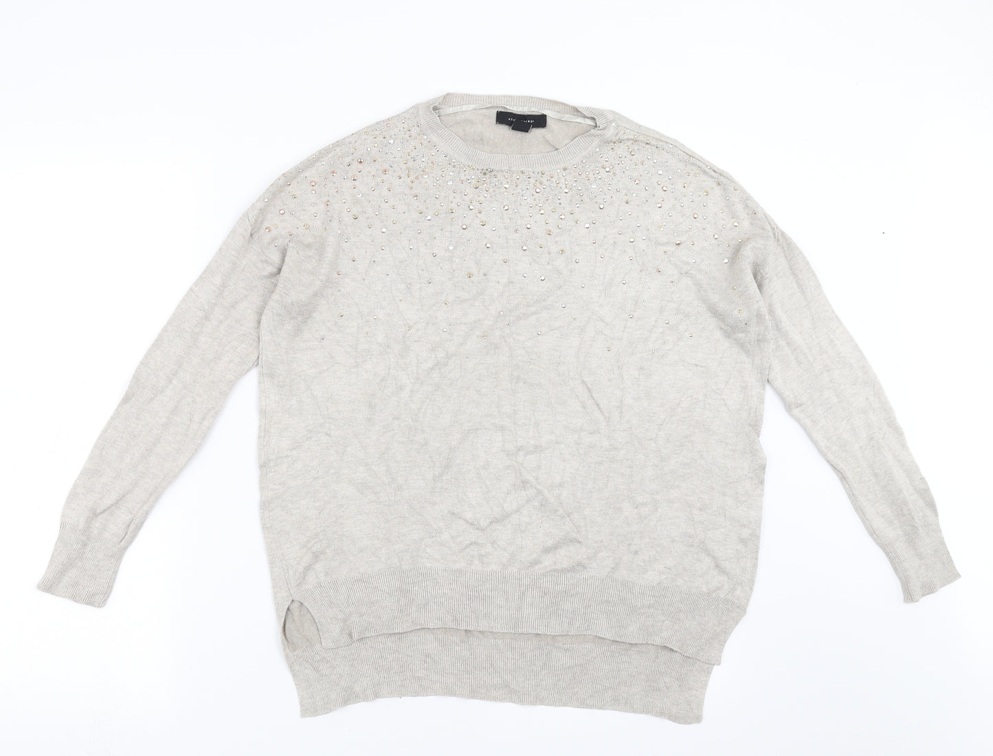 Primark Womens Beige  Knit Pullover Jumper Size 10  - beaded detail