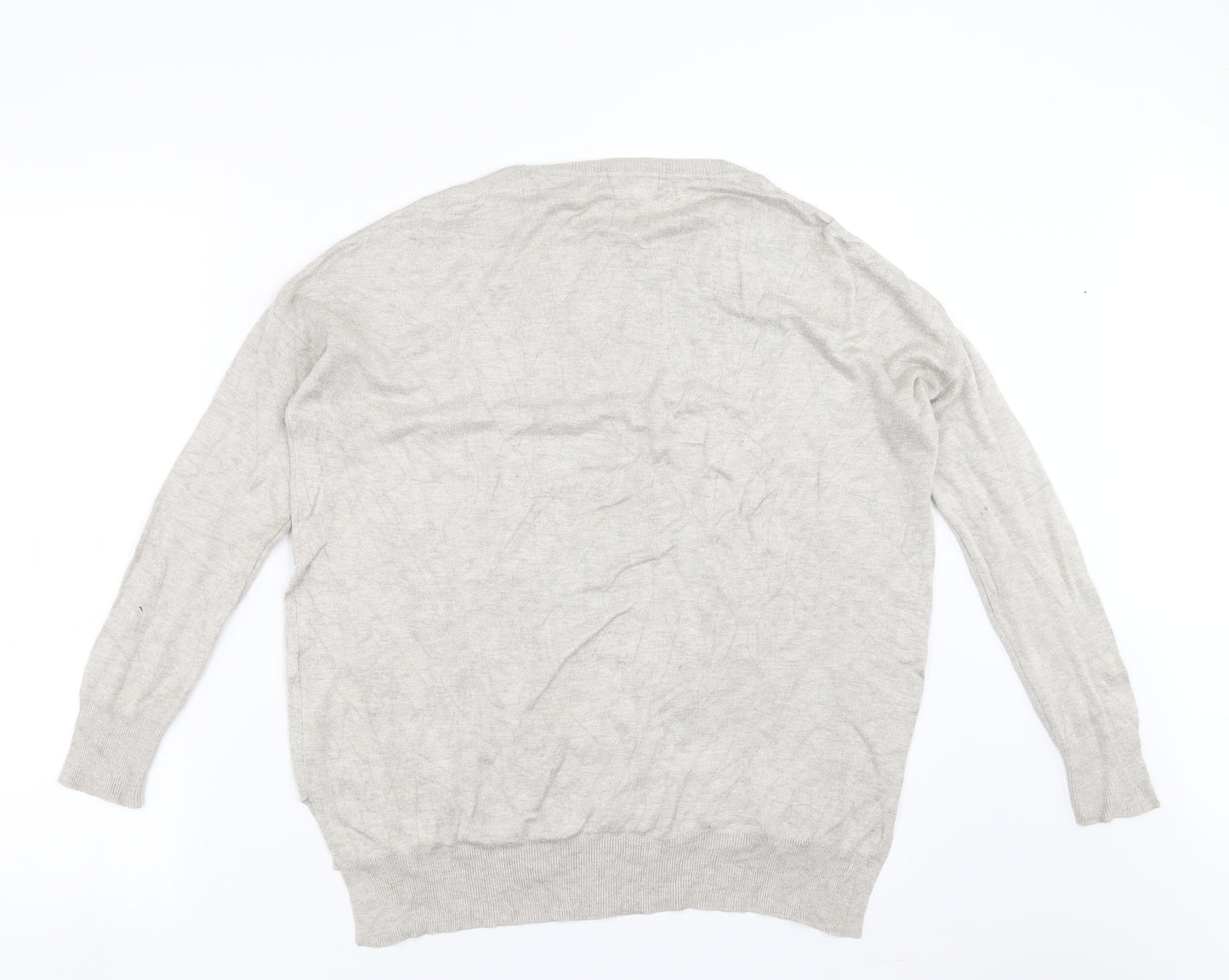 Primark Womens Beige  Knit Pullover Jumper Size 10  - beaded detail