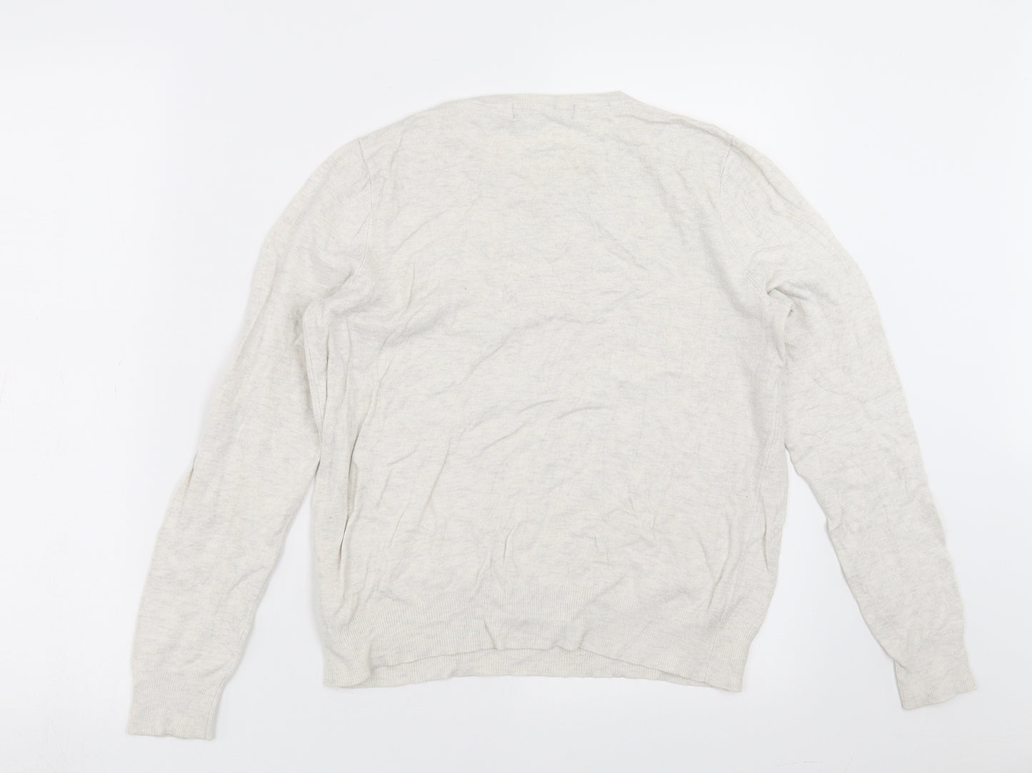 Marks and Spencer Womens Beige  Knit Pullover Jumper Size 14  - butterflies