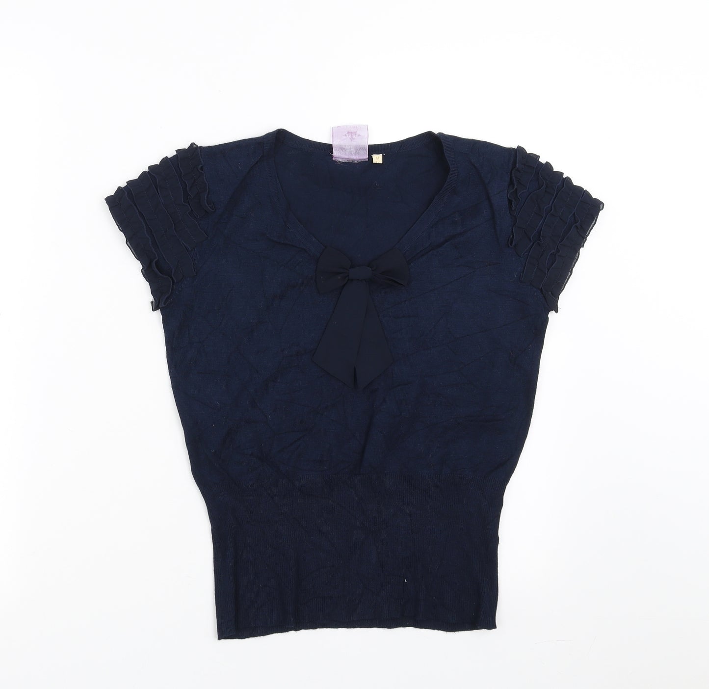 B Soul Womens Blue   Pullover Jumper Size 12  - bow