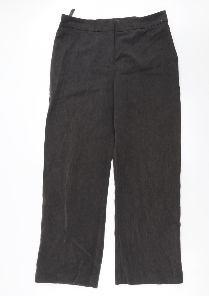 Mia Moda Womens Grey Trousers Size 14 L29 in