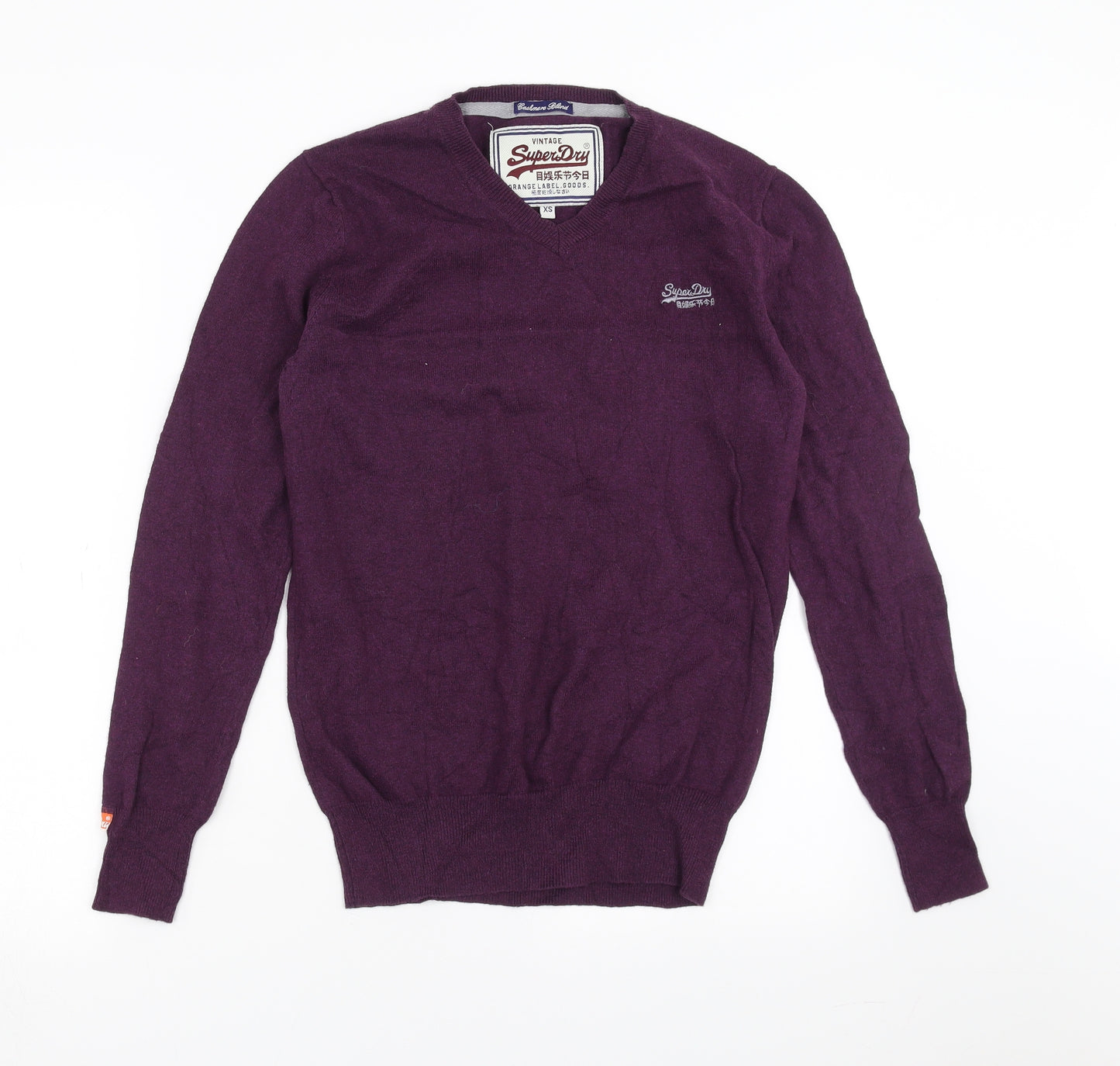 Superdry Mens Purple  Knit Pullover Jumper Size XS