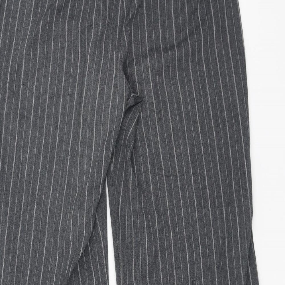 Marks and Spencer Womens Grey Striped  Cropped Trousers Size 6 L21 in