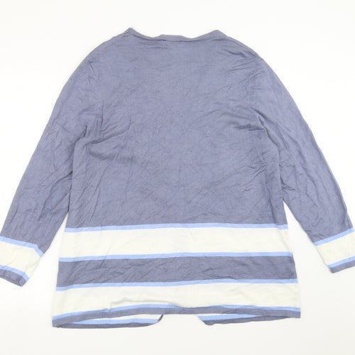 Papaya Womens Blue Striped  Cardigan Jumper Size 22