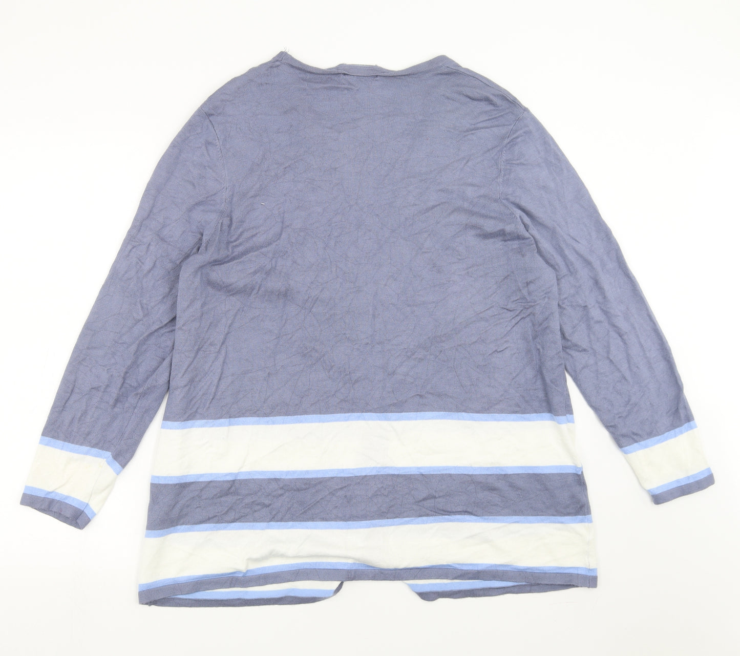 Papaya Womens Blue Striped  Cardigan Jumper Size 22