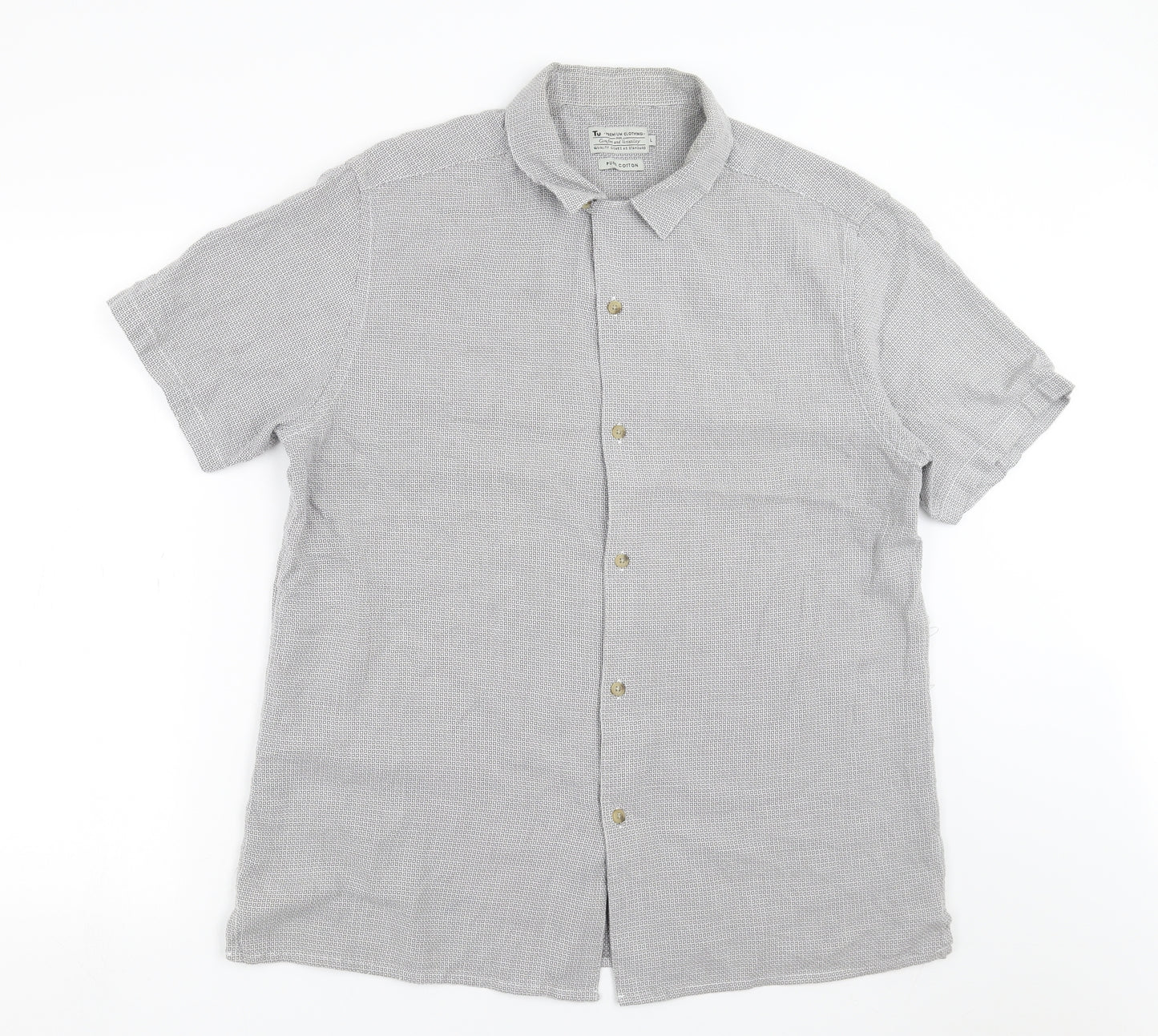 Sainsburys  Mens Grey Geometric   Button-Up Size L
