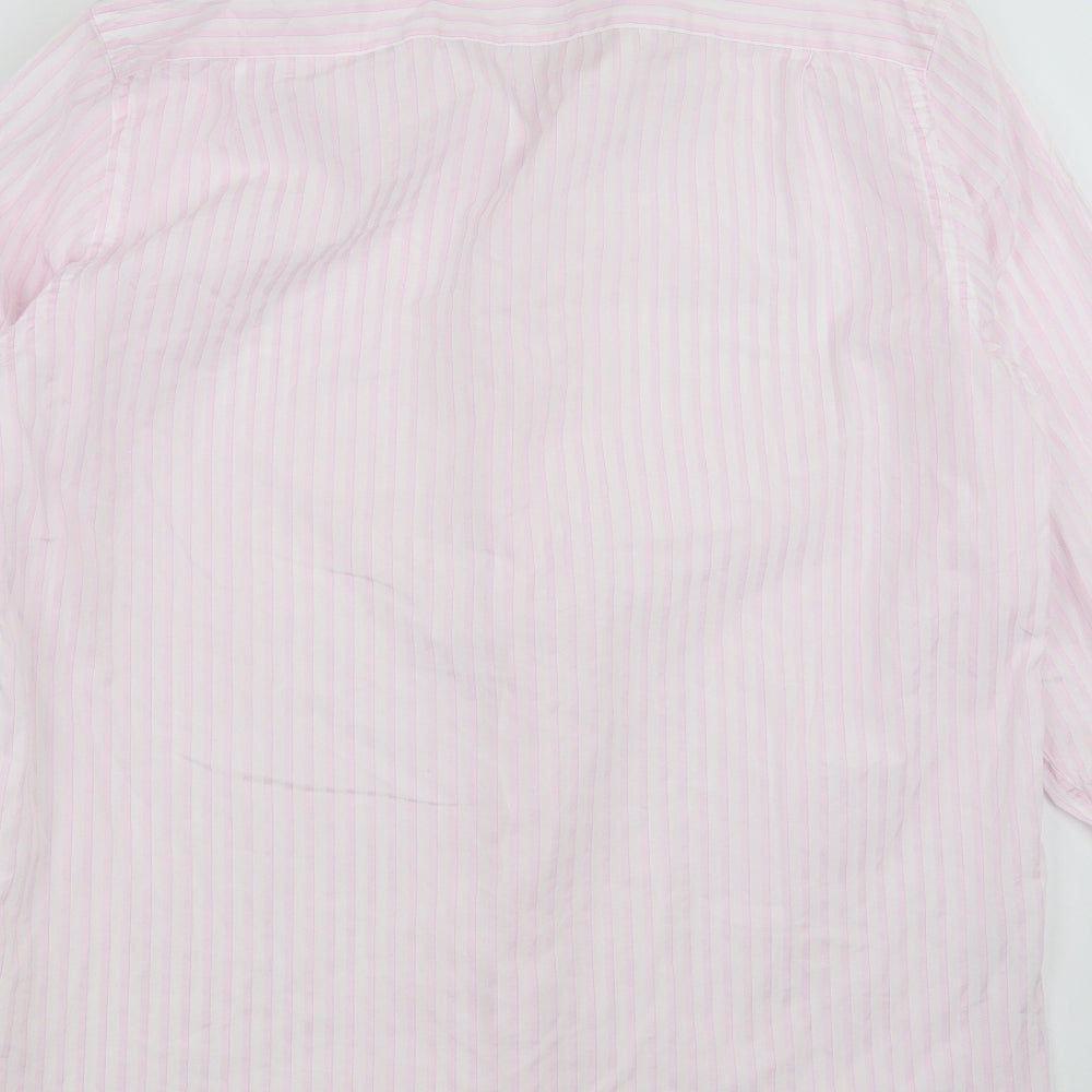 Austin Reed Mens Pink Striped   Dress Shirt Size 16