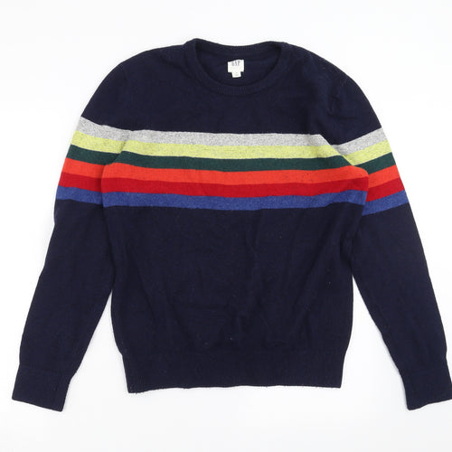 Gap Mens Blue Striped Knit Pullover Jumper Size S