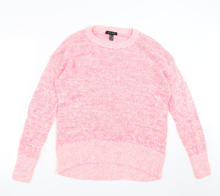 New Look Womens Pink  Knit Pullover Jumper Size S