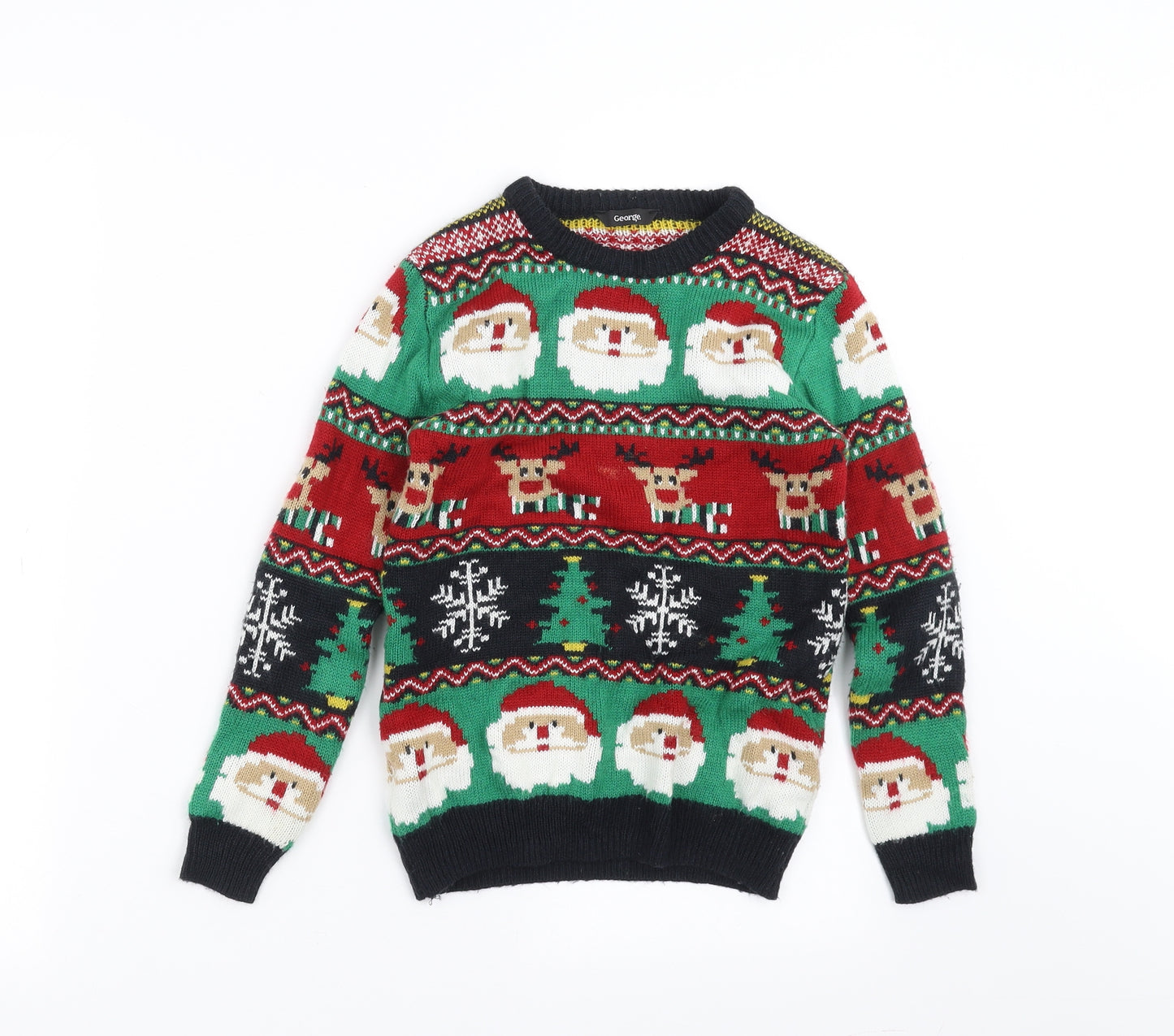 George Boys Multicoloured  Knit Pullover Jumper Size 7-8 Years  - Christmas