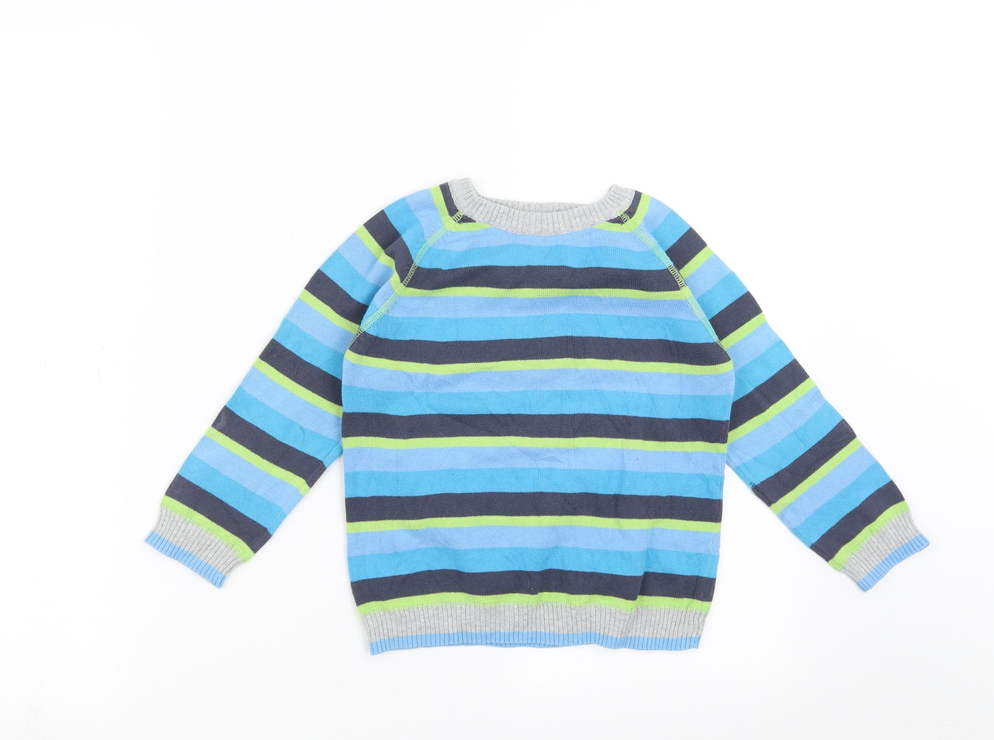 Cherokee Boys Blue Striped Knit Pullover Jumper Size 3-4 Years