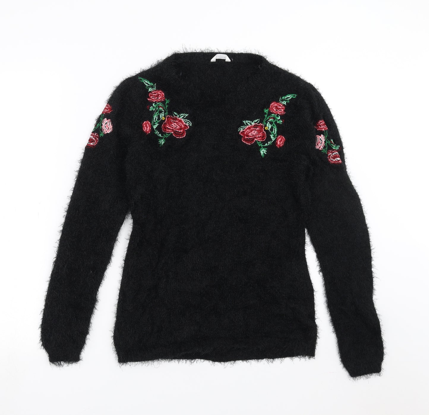 Womens Womens Black   Pullover Jumper Size S  - Floral embroidery