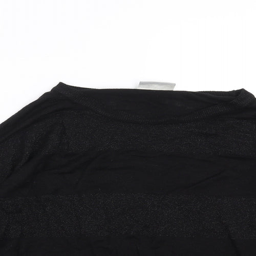 Wallis Womens Black Striped Knit Pullover Jumper Size S