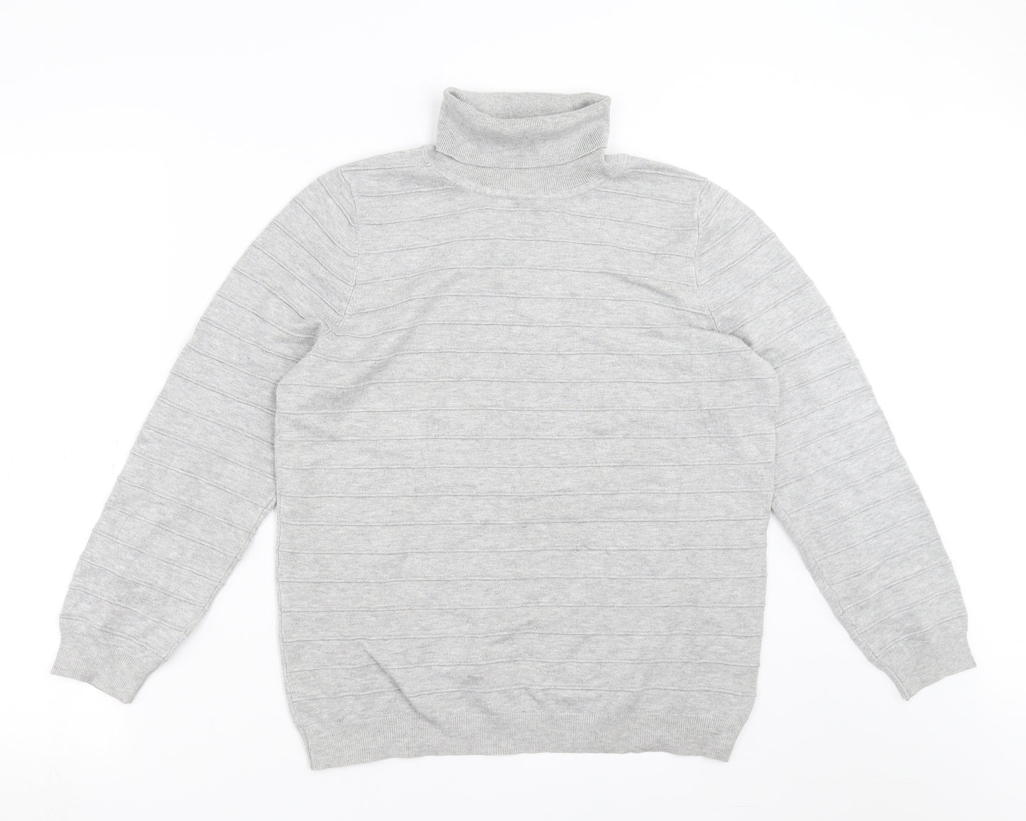Bonmarché Womens Grey Striped Knit Pullover Jumper Size M