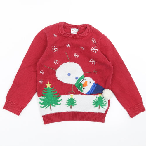 Boots Mini Club Boys Red  Knit Pullover Jumper Size 5-6 Years  - Christmas