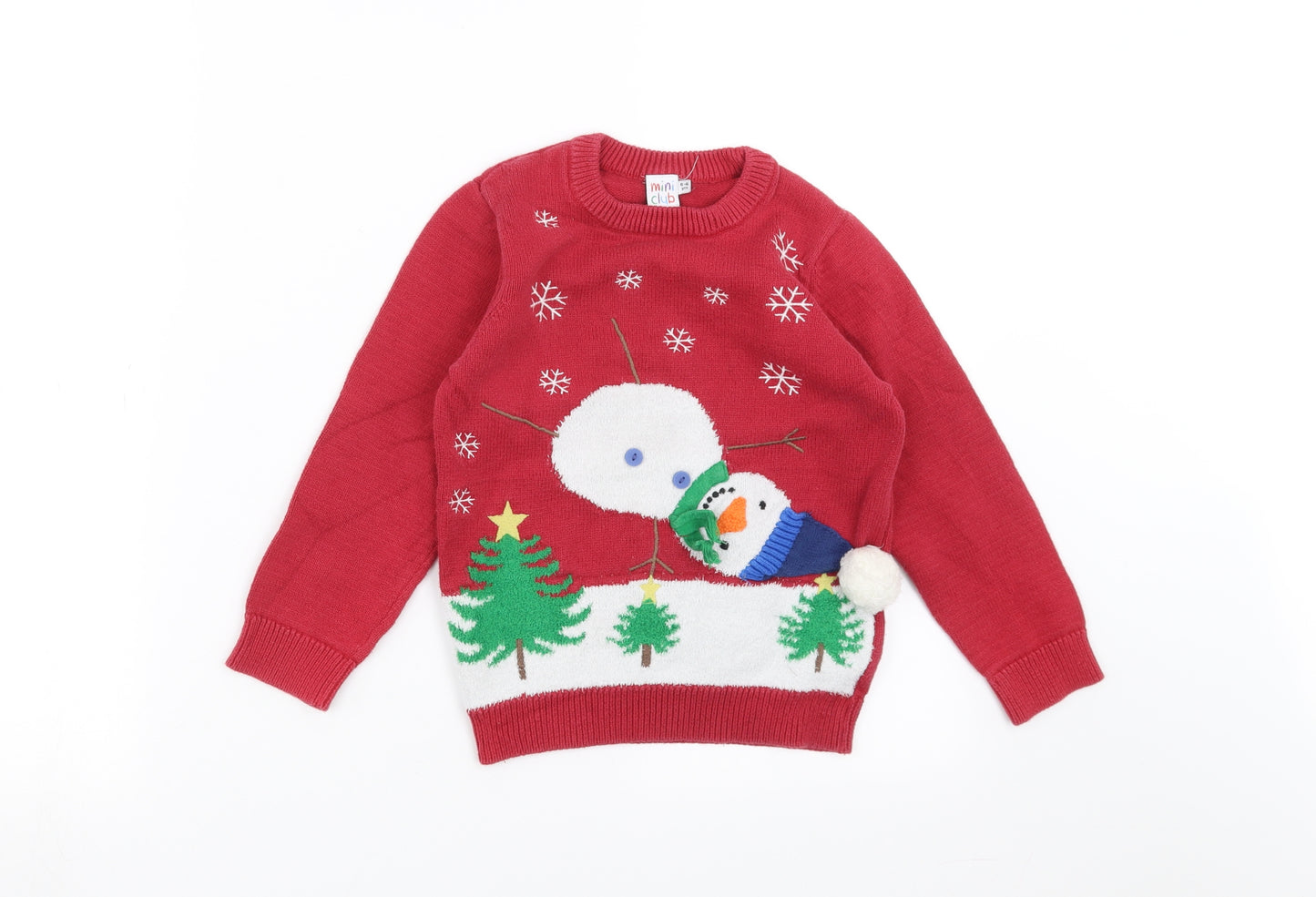 Boots Mini Club Boys Red  Knit Pullover Jumper Size 5-6 Years  - Christmas