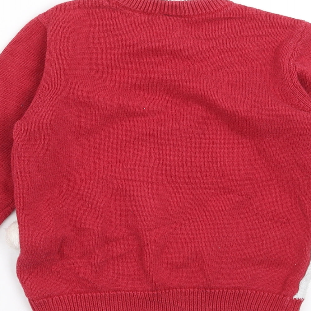 Boots Mini Club Boys Red  Knit Pullover Jumper Size 5-6 Years  - Christmas