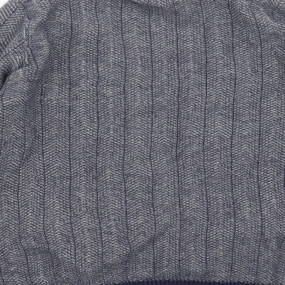 Marks and Spencer Boys Blue Geometric  Cardigan Jumper Size 9-10 Years