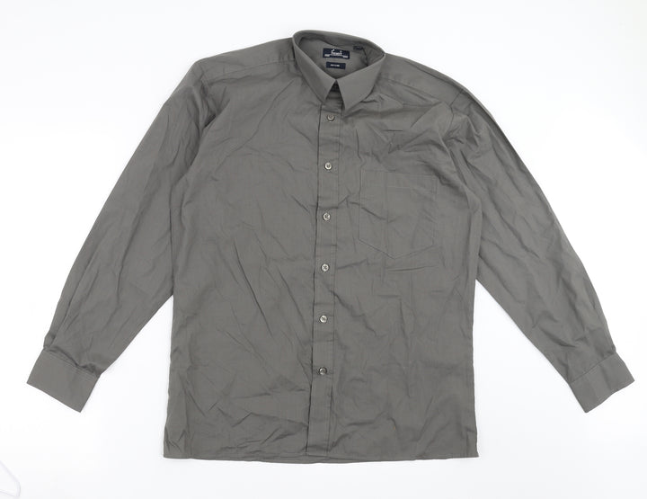 Premier Mens Grey    Button-Up Size 15  - easy care
