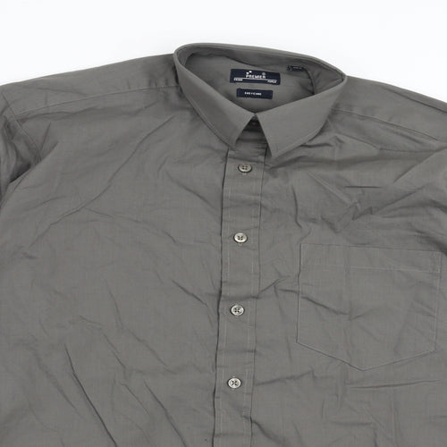Premier Mens Grey    Button-Up Size 15  - easy care