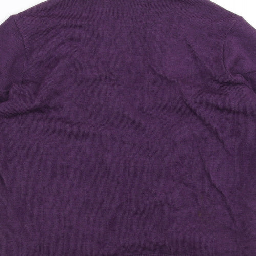 Keeno Womens Purple Striped Knit Pullover Jumper Size XL