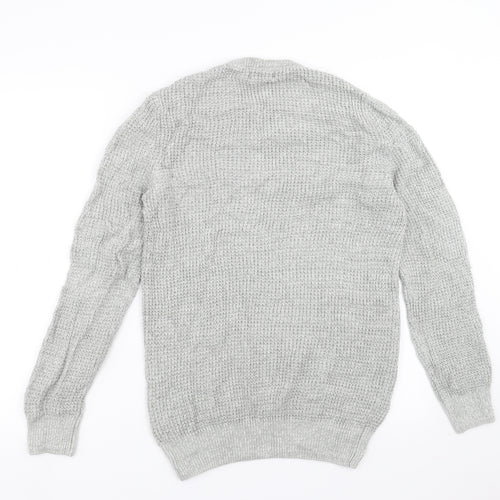 New Look Mens Grey  Knit Pullover Jumper Size XS