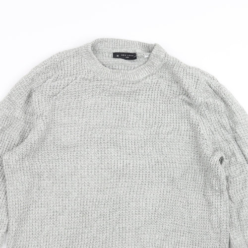 New Look Mens Grey  Knit Pullover Jumper Size XS
