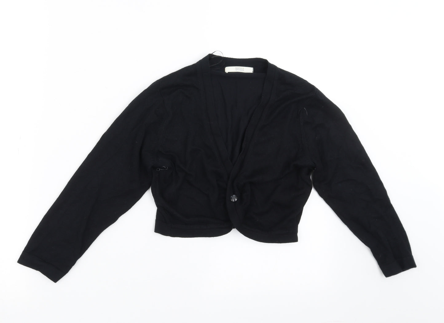 Marks and Spencer Womens Black  Knit Shrug Jumper Size 12