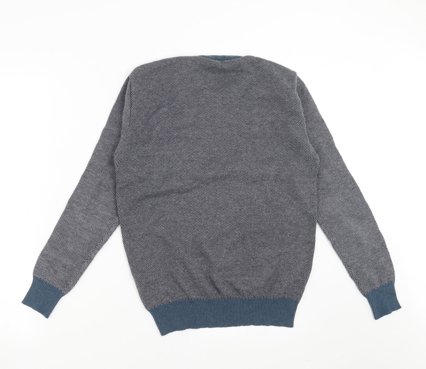 Cedar Wood State Mens Blue Geometric Knit Pullover Jumper Size XS