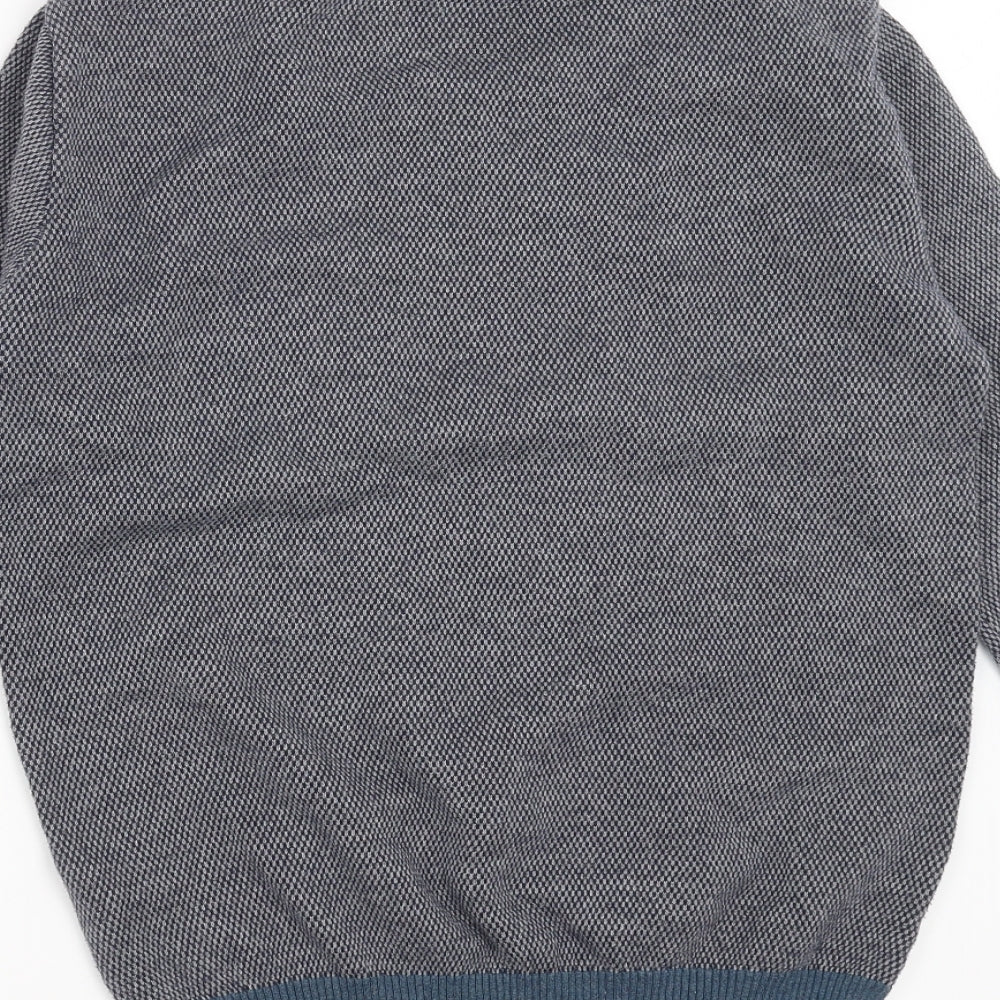 Cedar Wood State Mens Blue Geometric Knit Pullover Jumper Size XS