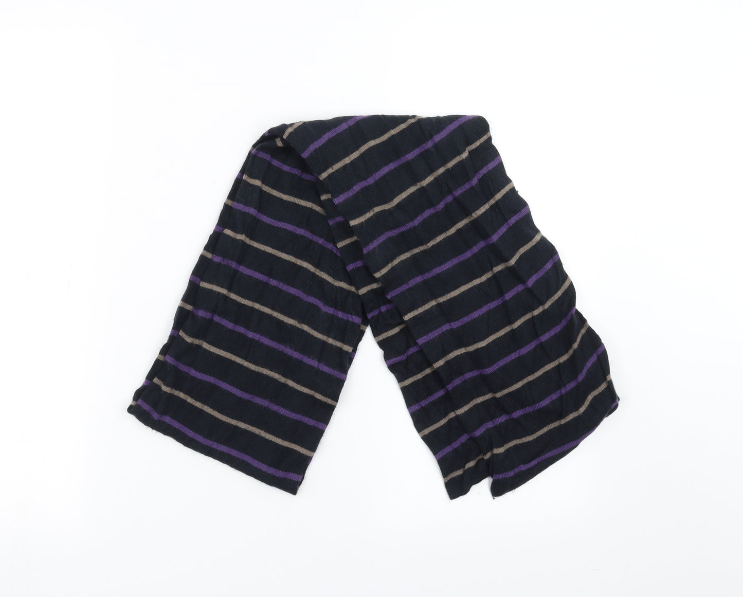 Preworn Womens Black Striped   Scarf
